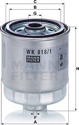 Mann-Filter WK 818/1 - Топливный фильтр autodif.ru
