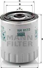 Mann-Filter WK 817/3 x - /Фильтр топливный двигателя MERCEDES-BENZ Sprinter I (901/902/903/904) 95-06 autodif.ru