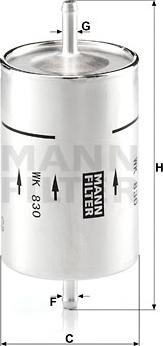 Mann-Filter WK 830 - Топливный фильтр autodif.ru