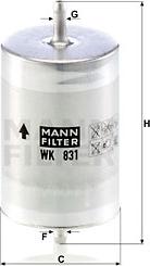 Mann-Filter WK 831 - Топливный фильтр autodif.ru