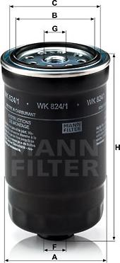 Mann-Filter WK 824/1 - Топливный фильтр autodif.ru