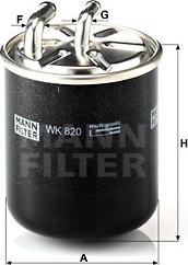 Mann-Filter WK 820 - Топливный фильтр autodif.ru