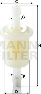 Mann-Filter WK 21 (10) - фильтр топливный!\ Audi 80/100 1.3-1.9 <91,VW Passat/Golf/Polo/T2/T3/T4 1.1-2.0 <93 autodif.ru