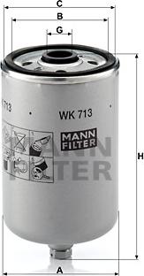Mann-Filter WK 713 - Топливный фильтр autodif.ru
