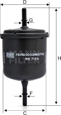 Mann-Filter WK 712/4 - Топливный фильтр autodif.ru