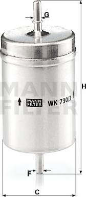 Mann-Filter WK 730/3 - Топливный фильтр autodif.ru