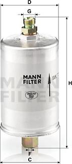 Mann-Filter WK 726 - Топливный фильтр PORSCHE 911, 911 SPEEDSTER, 911 TARGA, 924, 928, 944, 959, 968 2.5-5.4 03.74-09.97 autodif.ru