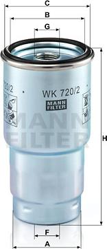 Mann-Filter WK 720/2 x - Топливный фильтр autodif.ru