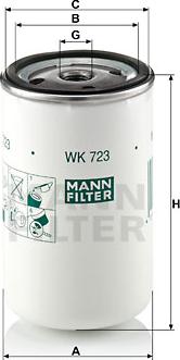 Mann-Filter WK 723 - Топливный фильтр autodif.ru