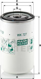 Mann-Filter WK 727 - Топливный фильтр autodif.ru