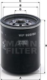 Mann-Filter WP 920/80 - Масляный фильтр autodif.ru