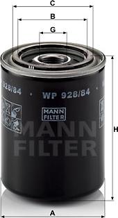Mann-Filter WP 928/84 - Масляный фильтр autodif.ru