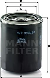 Mann-Filter WP 928/80 - Масляный фильтр autodif.ru