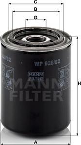 Mann-Filter WP 928/82 - Масляный фильтр autodif.ru