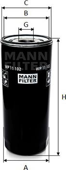 Mann-Filter WP 11 102 - Масляный фильтр autodif.ru
