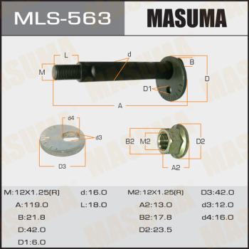MASUMA MLS-563 - болт с эксцентриком!в сборе\ Mitsubishi Pajero 00-06 autodif.ru