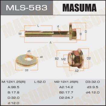 MASUMA MLS-583 - Болт эксцентрик MAZDA 3/5/CX-7 03- к-кт(шайба,гайка) autodif.ru