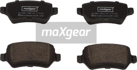 Maxgear 19-0450 - Тормозные колодки, дисковые, комплект autodif.ru
