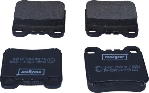 Maxgear 19-0401 - Тормозные колодки, дисковые, комплект autodif.ru
