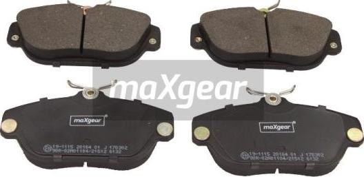 Maxgear 19-1115 - Тормозные колодки, дисковые, комплект autodif.ru