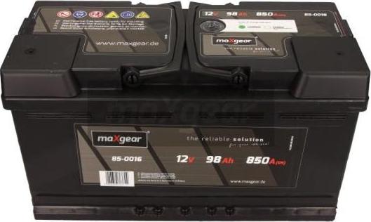 Maxgear 85-0016 - Стартерная аккумуляторная батарея, АКБ autodif.ru