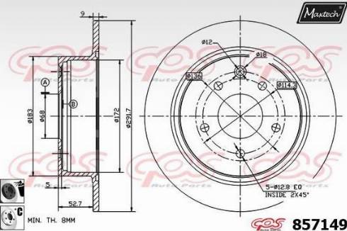 Maxtech 857149.6060 - Тормозной диск autodif.ru