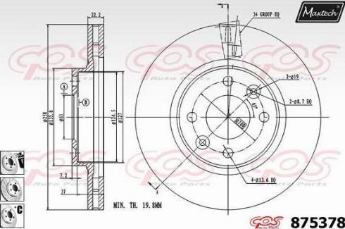 Maxtech 875378.6880 - Тормозной диск autodif.ru