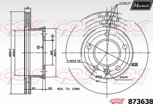 Maxtech 873638.0000 - Тормозной диск autodif.ru