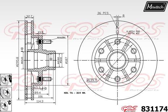 Maxtech 70180338 - Прокладка, поршень корпуса скобы тормоза autodif.ru