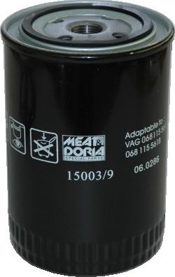 Meat & Doria 15003/9 - Масляный фильтр autodif.ru