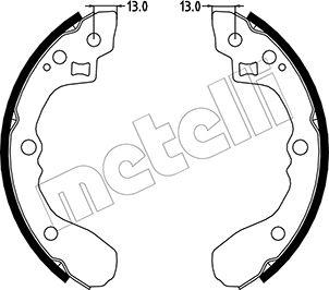 Metelli 53-0220 - Комплект тормозных колодок, барабанные autodif.ru