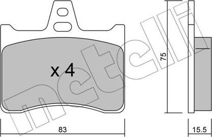 Metelli 22-0531-0 - Колодки тормозные дисковые /комплект 4 шт/ autodif.ru