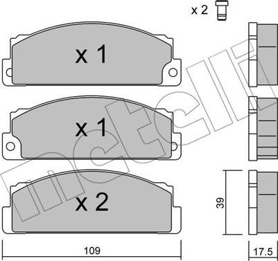 Metelli 22-0102-0 - Тормозные колодки, дисковые, комплект autodif.ru