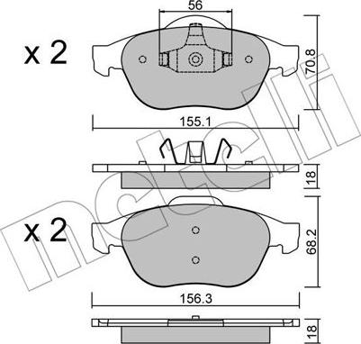 Metelli 22-0336-1 - колодки дисковые передние!\ Renault Espace/Laguna 1.6-3.0DCi 01> autodif.ru