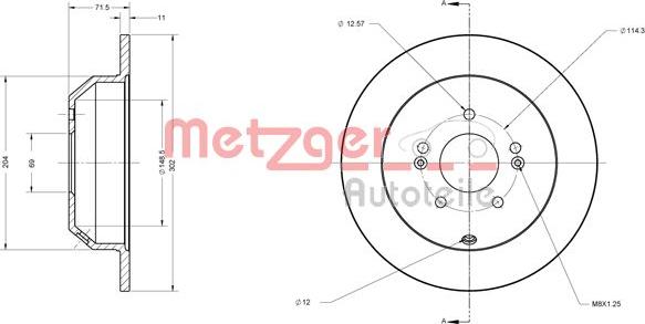 Metzger 6110460 - Тормозной диск autodif.ru
