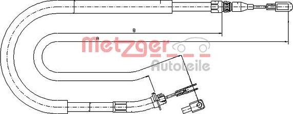 Metzger 10.9873 - Тросик, cтояночный тормоз autodif.ru