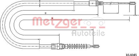 Metzger 10.6045 - Тросик, cтояночный тормоз autodif.ru