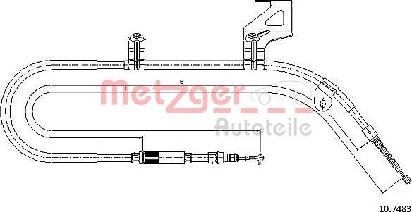 Metzger 10.7483 - Тросик, cтояночный тормоз autodif.ru