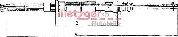 Metzger 11.606 - Тросик, cтояночный тормоз autodif.ru