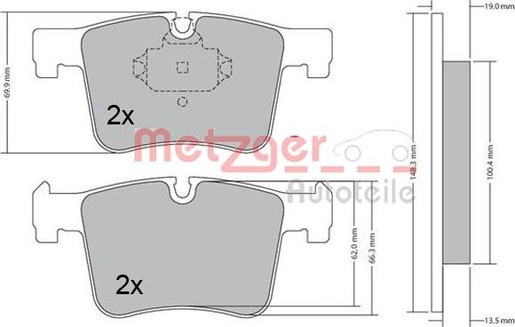 Metzger 1170469 - Тормозные колодки, дисковые, комплект autodif.ru