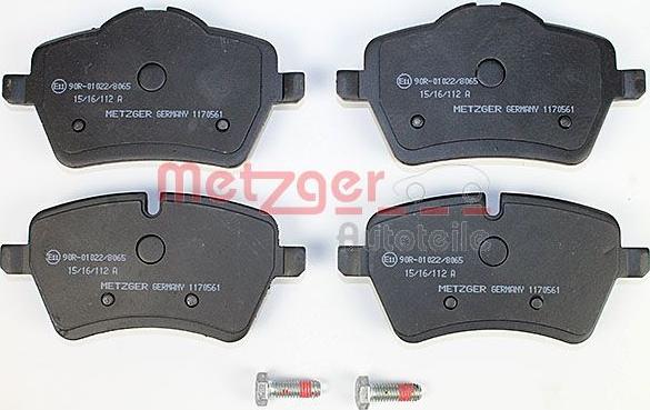 Metzger 1170561 - Колодки с накладками в сборе для дисковых тормозов autodif.ru