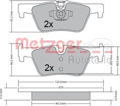 Metzger 1170368 - Тормозные колодки, дисковые, комплект autodif.ru