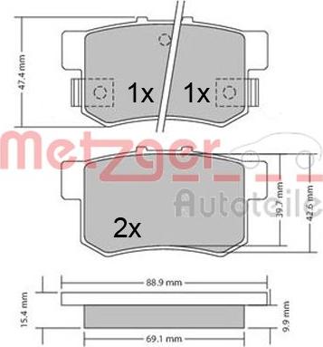 Metzger 1170337 - Тормозные колодки, дисковые, комплект autodif.ru
