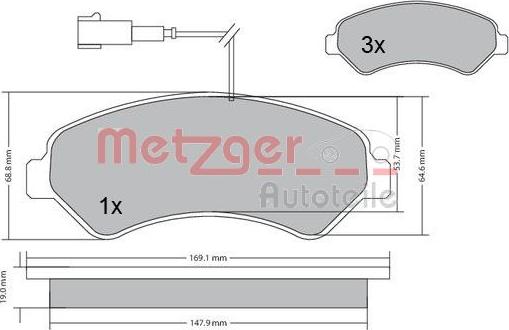 Metzger 1170248 - Тормозные колодки, дисковые, комплект autodif.ru