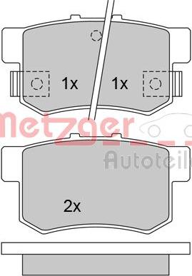 Metzger 1170213 - Тормозные колодки, дисковые, комплект autodif.ru