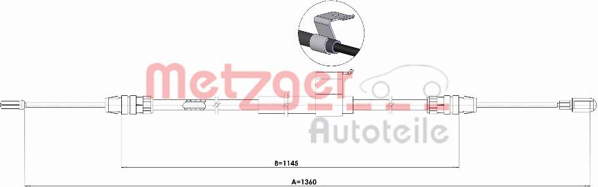 Metzger 1.FD022 - Тросик, cтояночный тормоз autodif.ru