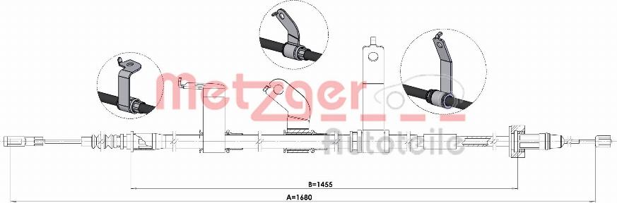 Metzger 1.KI016 - Тросик, cтояночный тормоз autodif.ru