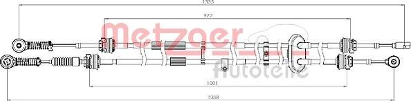 Metzger 3150299 - Трос, наконечник, ступенчатая коробка передач autodif.ru