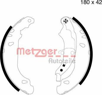 Metzger MG 715 - Комплект тормозных колодок, барабанные autodif.ru
