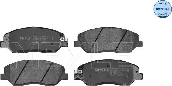 Meyle 025 243 5117/W - Тормозные колодки, дисковые, комплект autodif.ru